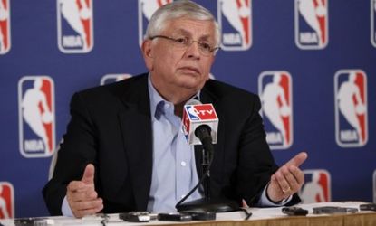 NBA Commissioner David Stern speaks with the press over negotiations between owners and players.