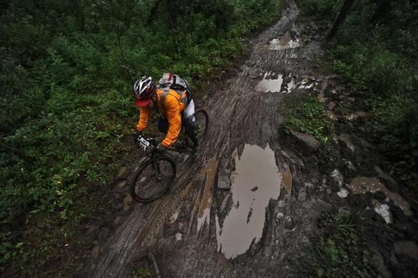 TR4 rider Evan Olaufson on the trail.