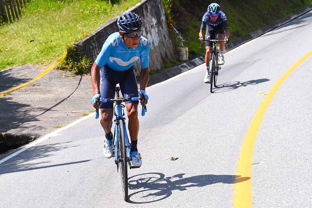 Nairo Quintana (Movistar) on the climb at stage 5 Tour Colombia