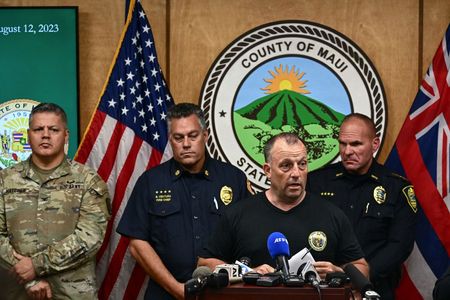 Hawaii Gov. Josh Green (D) speaks following the wildfire in Maui.