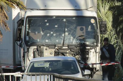 A truck at the scene of the terror attack in Nice, France