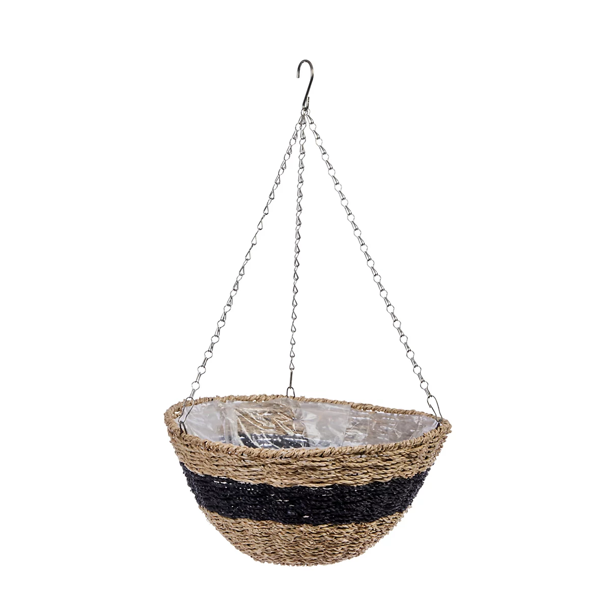 B&amp;amp;Q, Smart Garden Kent Faux Rattan Weaved Brown Semi-circle Plastic Hanging basket, 35cm