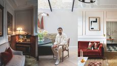 A compilation of projects by Arall and a headshot of Ananth Ramaswamy