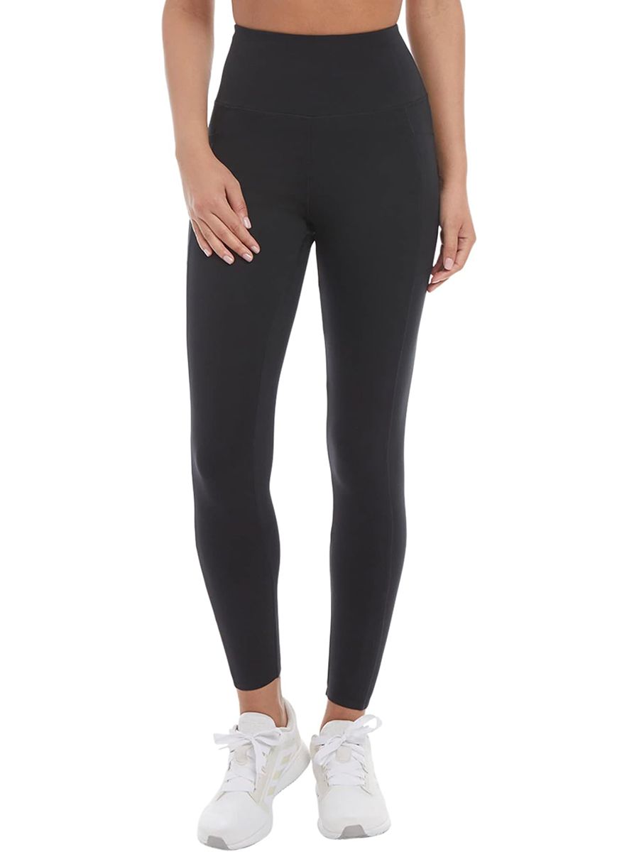 Danskin, Danskin Women's High Rise Contour Bonded Ankle Leggings, Black Salt, Medium