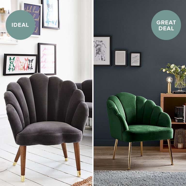 This Homebase scalloped chair is a ringer for Aldi's sellout velvet