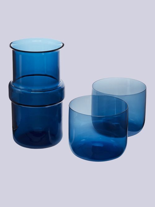 Hand-Blown Murano Glasses and Carafe - Set of 3
