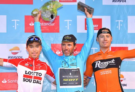 Lambrecht, Albasini and Ligthart on the Tour des Fjords podium