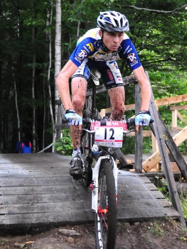Stephane Tempier (TX Active Bianchi) on a wooden ramp.