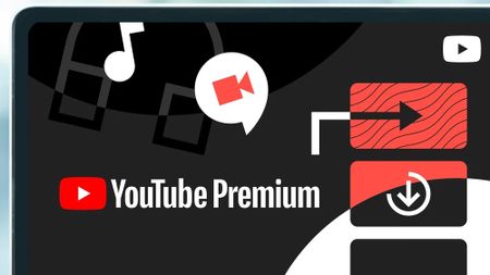 A YouTube Premium promo on a laptop screen