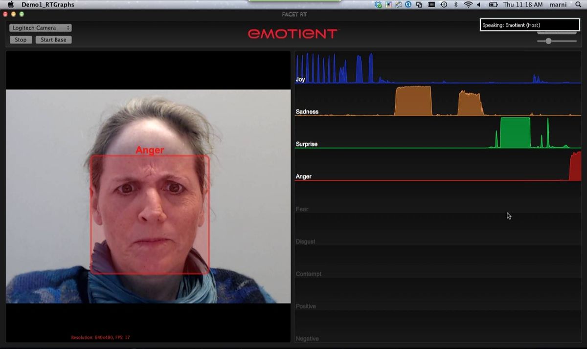 New software by California-based company Emotient can read a person&#039;s emotions