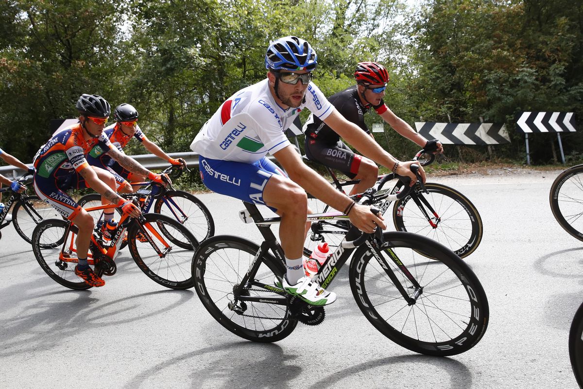 Riccardo Minali in Italian colours at the 2016 Giro del Toscana