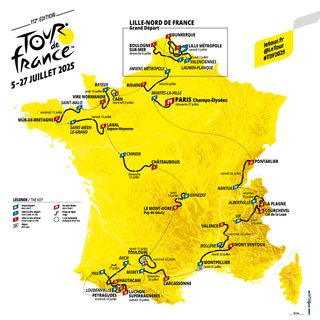 Tour de France 2025 route map