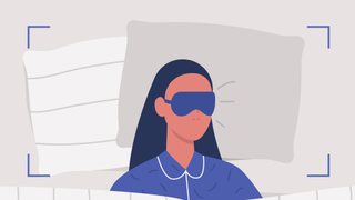illustration of woman in bed with eye mask