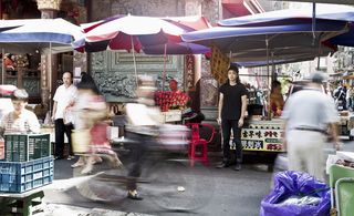 designer Pili Wu amid the bustling Shuanglian Market