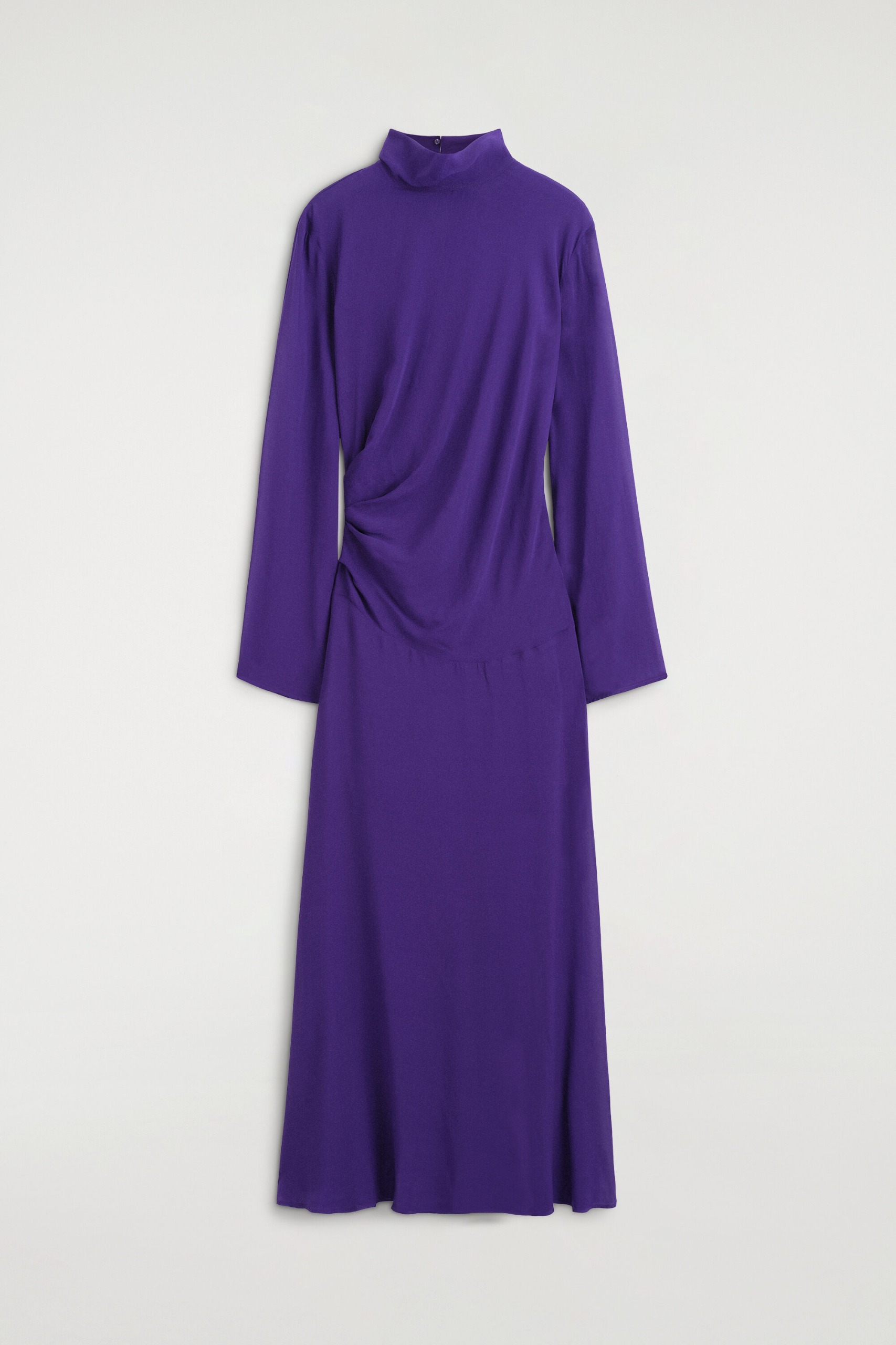 Draped Turtleneck Maxi Dress