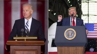 The U.S. presidential election of 2020 between President Donald Trump (right) and former Vice President Joe Biden will determine NASA's future along with that of the United States.