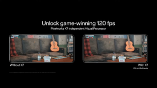 Capture d'écran du lancement du OnePlus 12 montrant le processeur visuel indépendant Pixelworks X7