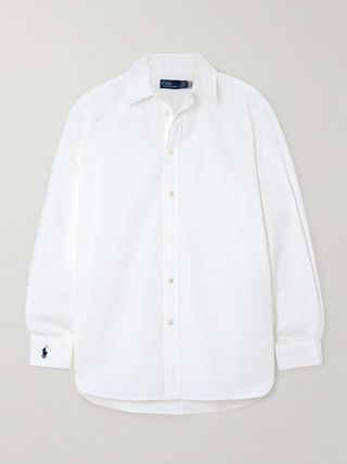 Embroidered Cotton-Poplin Shirt