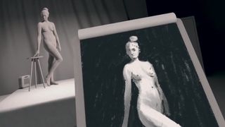 Inside Gesture VR - image of a picture of a naked lady with virtual controls