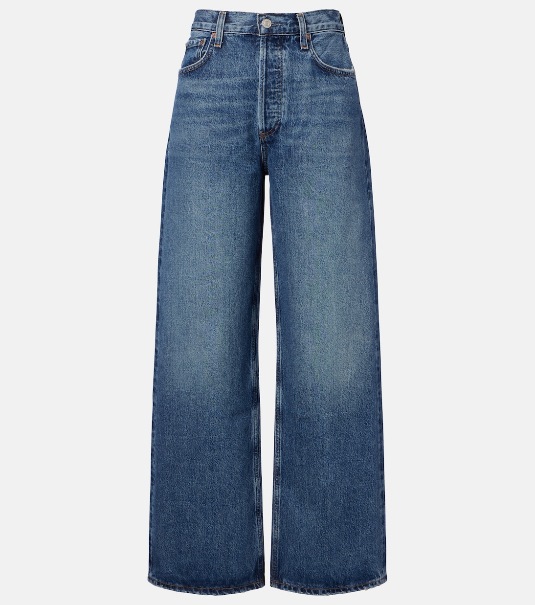 Low Slung Baggy Mid-Rise Wide-Leg Jeans in Blue - Agolde