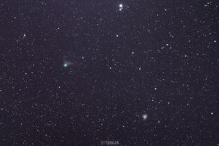 Comet Catalina and Pinwheel Galaxy by Hogan