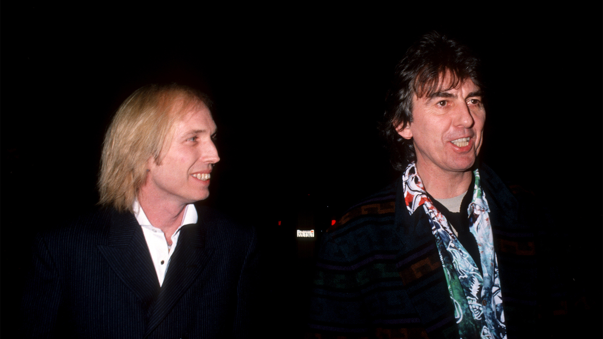 Tom Petty and George Harrison during 3rd Annual Billboard Music Awards at Universal Amphitheater in los angeles, California, United States.