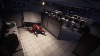 Best Free Steam Games - SCP: Secret Laboratory - Red monster lurking around an office building