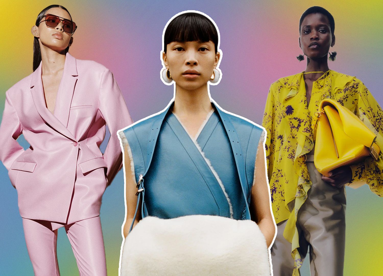 models wearing leather outfits