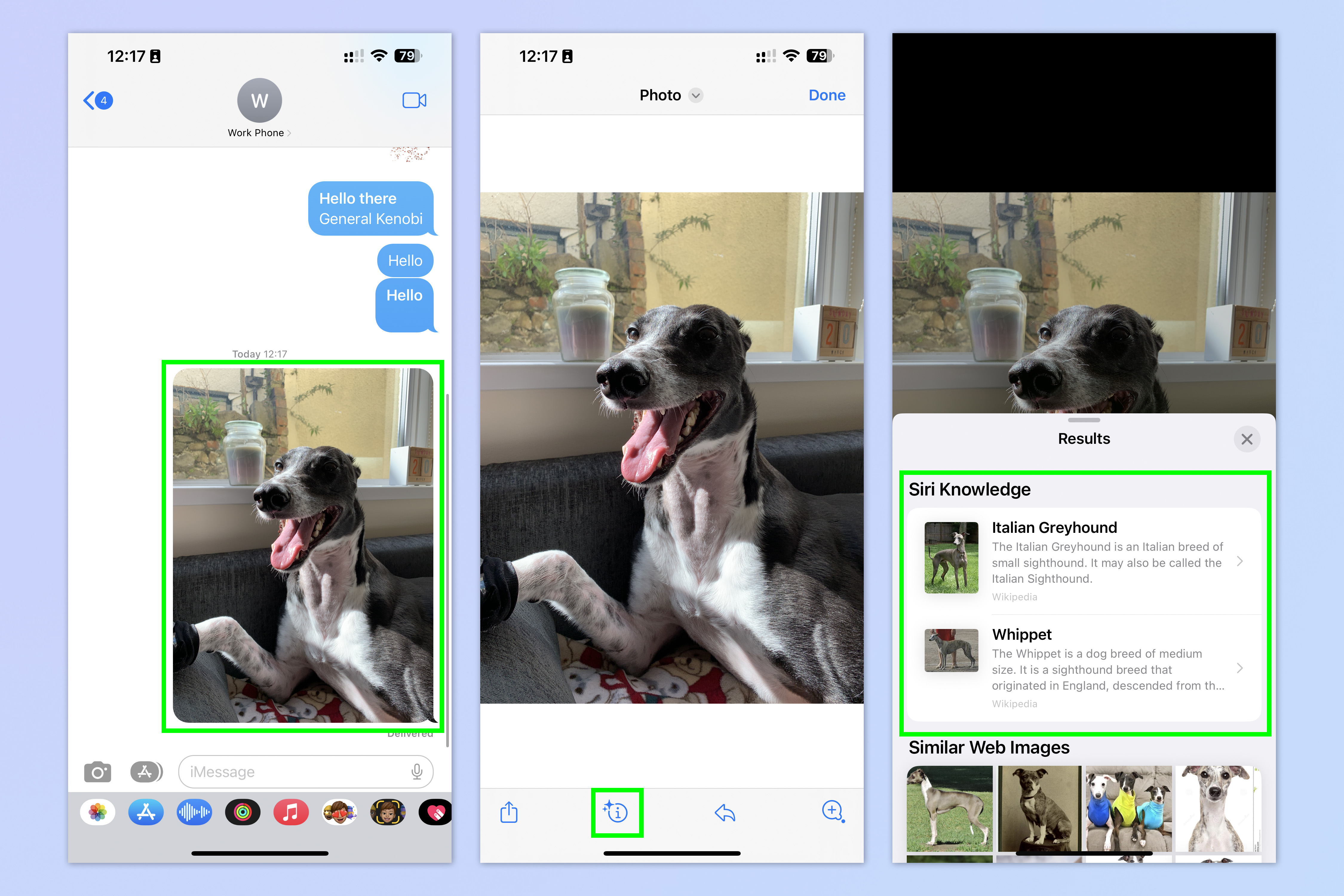 Снимок экрана, показывающий, как включить скрытые функции iOS Messages
