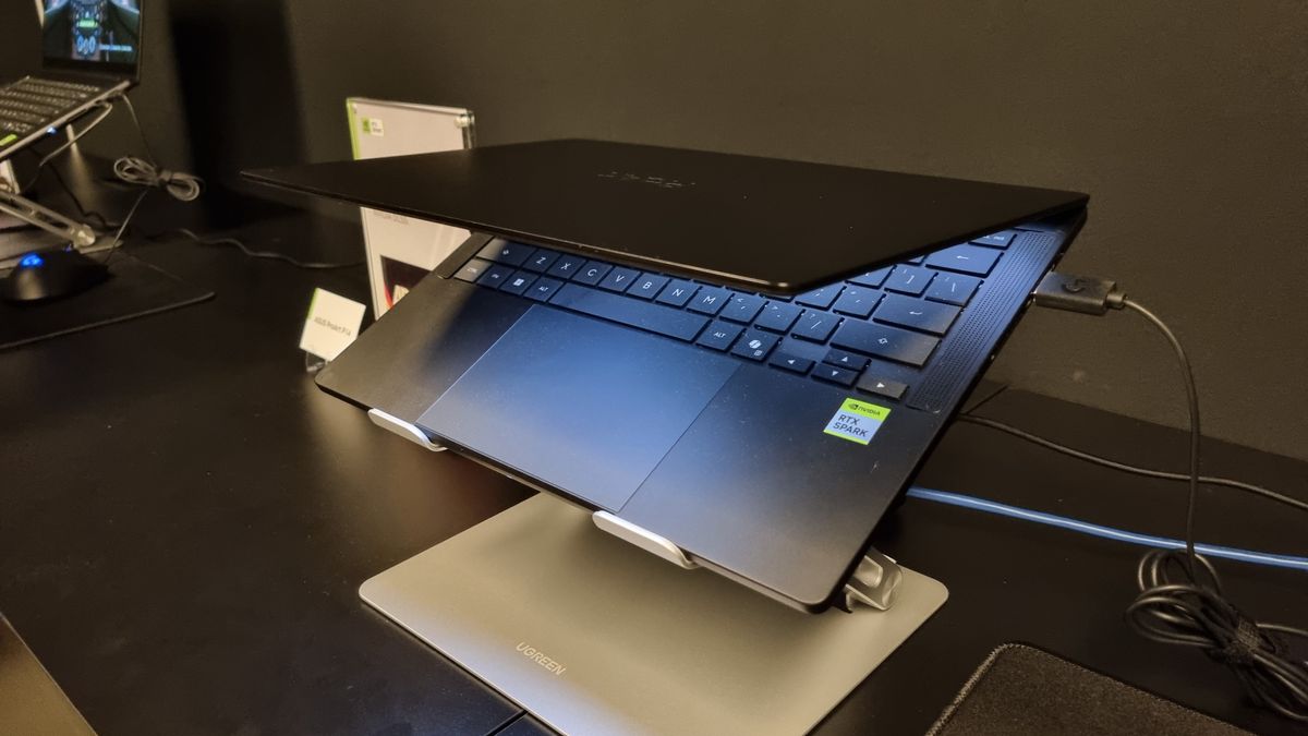 An Asus ProArt P14 RTX Spark laptop at Gamescom 2026