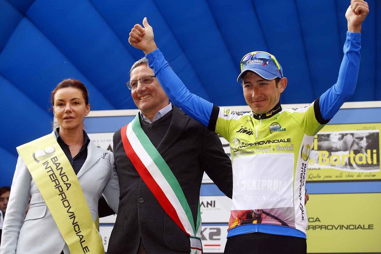 Sergey Firsanov celebrates his win