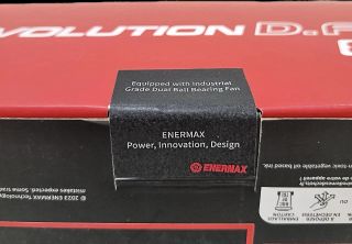 Revised Enermax PSU that uses the industrial-grade dual ball-bearing fan has a red "Equipped with Industrial Grade Dual Ball Bearing Fan " sticker on the product
