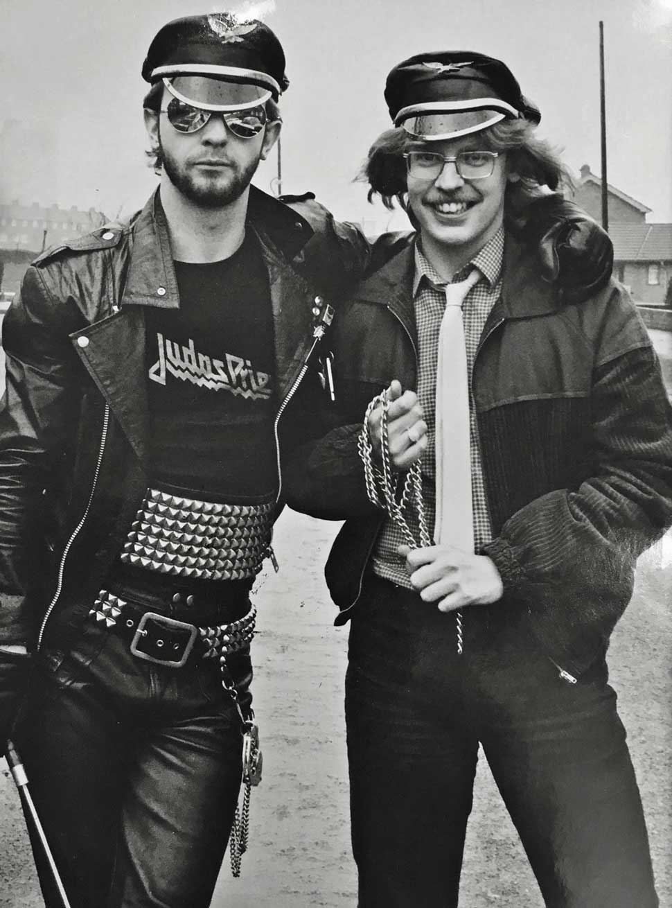 Rob Halford with Sounds journalist Geoff Barton