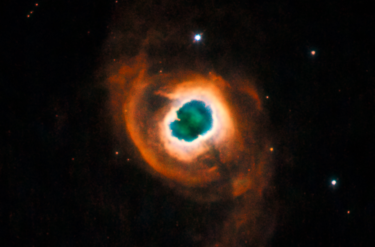 Planetary nebulas like Kohoutek 4-55 shown here in a photo from the Hubble Space Telescope provide the raw material for other stars and planets to form.