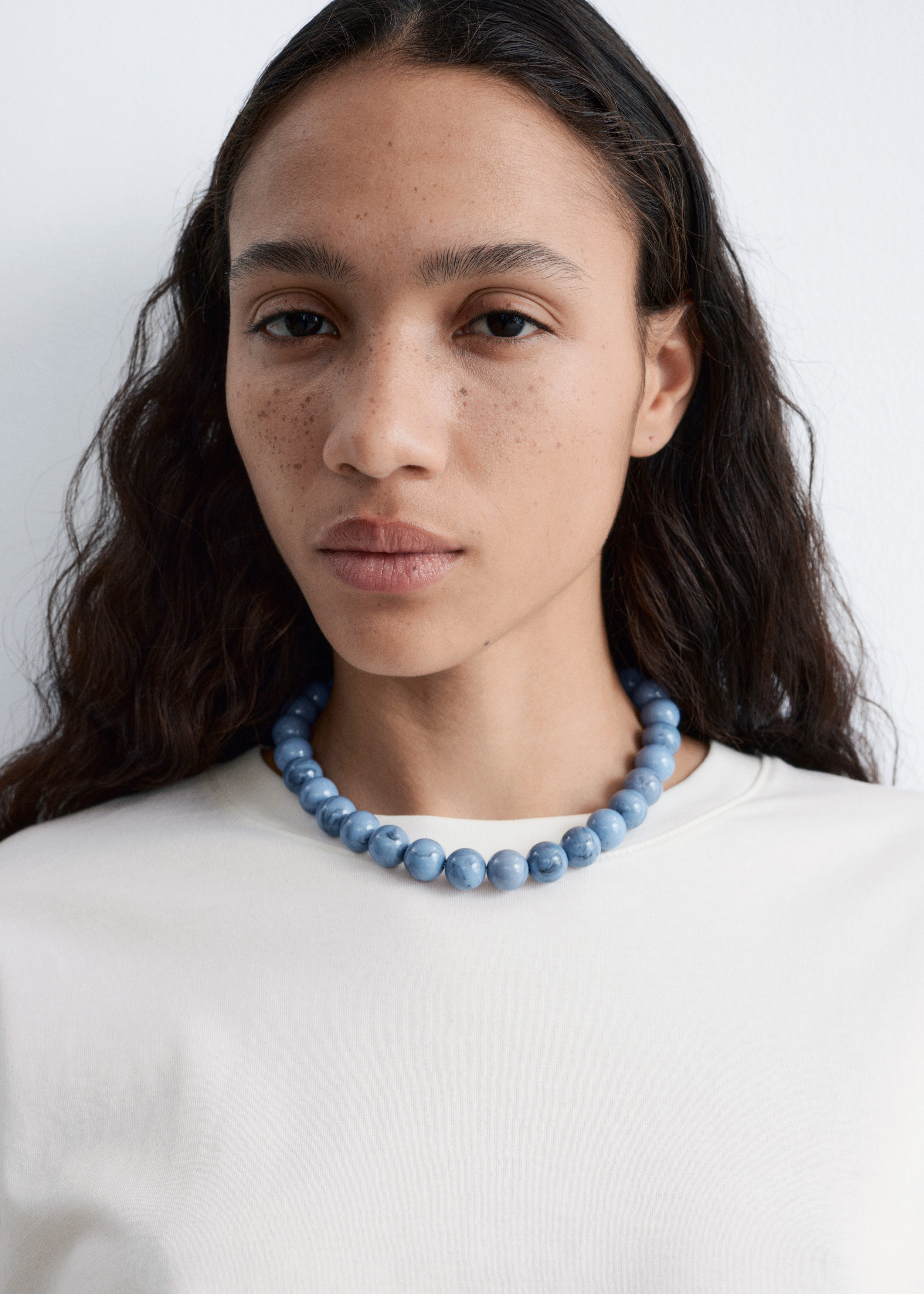 Short Stone Bead Necklace