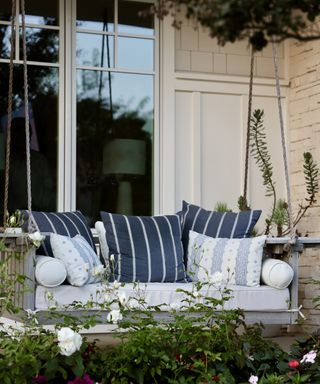 swinging seat on patio