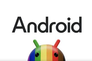 The new rainbow themed Android logo with a capital A.