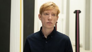 Domhnall Gleeson in a black shirt as Jack in Alice & Jack