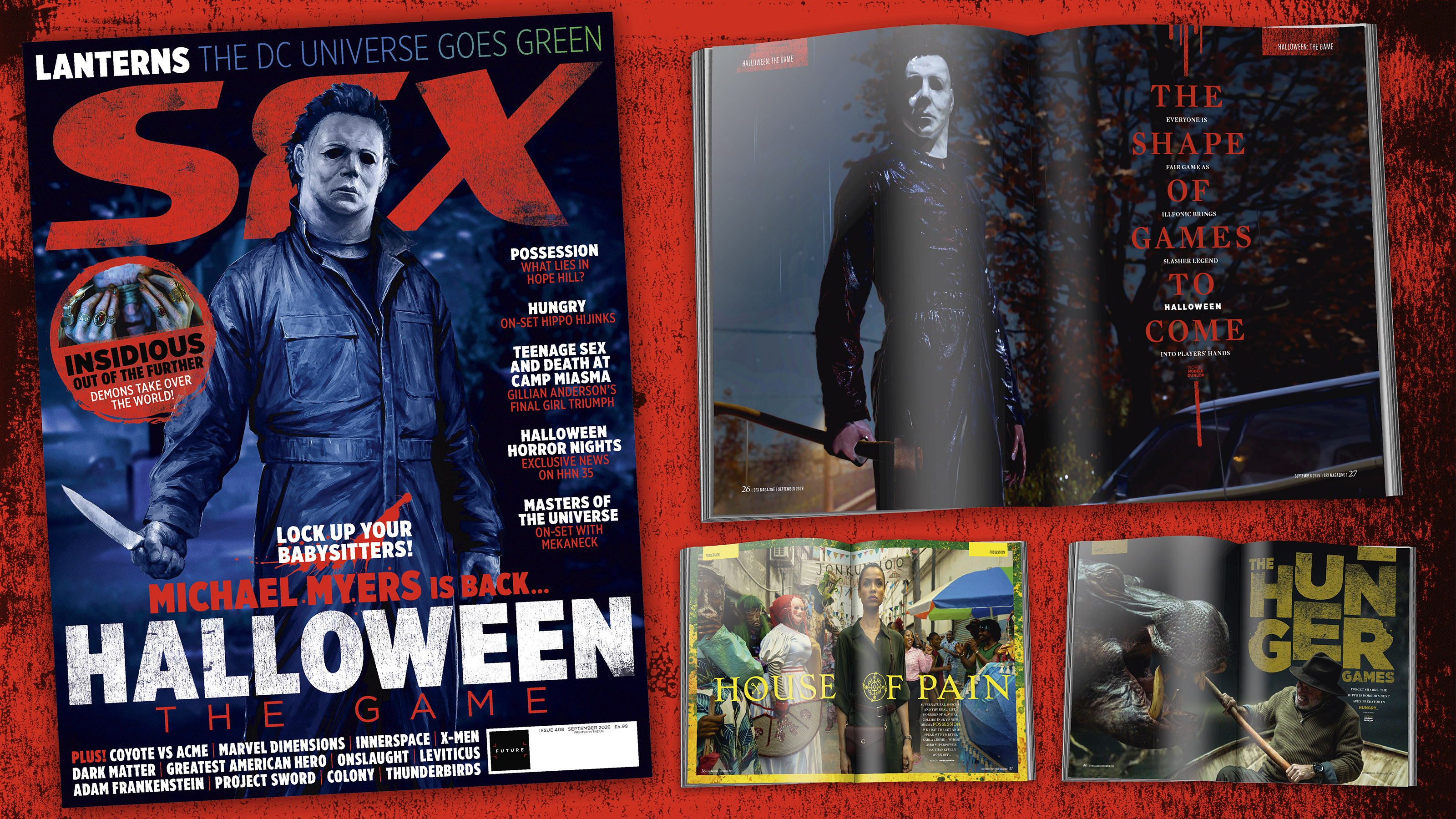The cover of SFX 408 and some of the features inside.