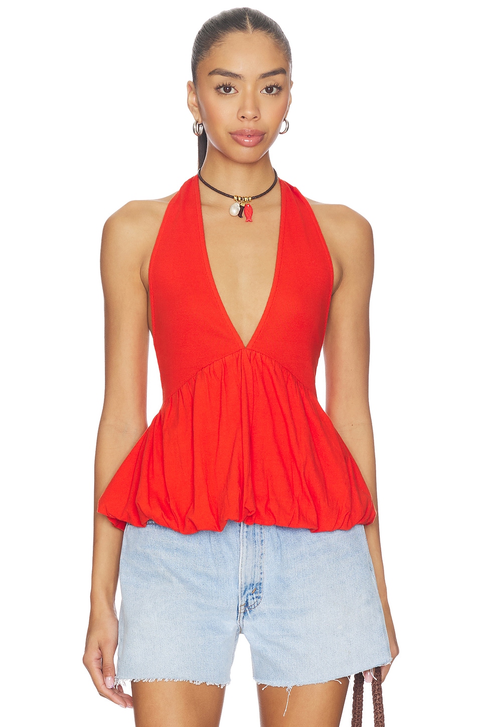 X Free-Est Paige Top in Tangerine Tango