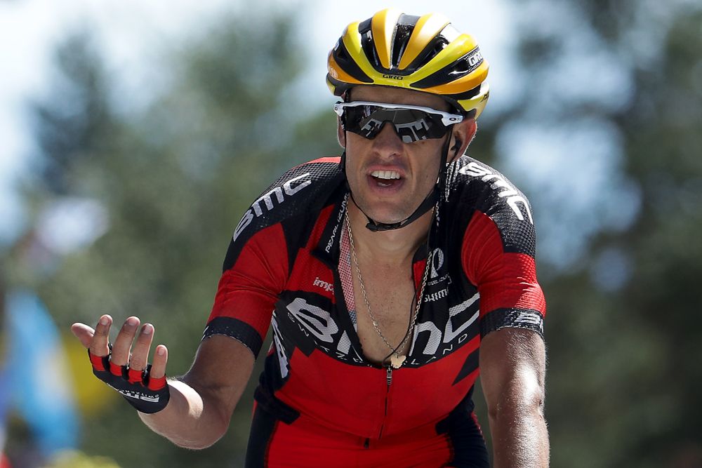 Richie Porte crosses the finish line of stage 12 at the Tour de France