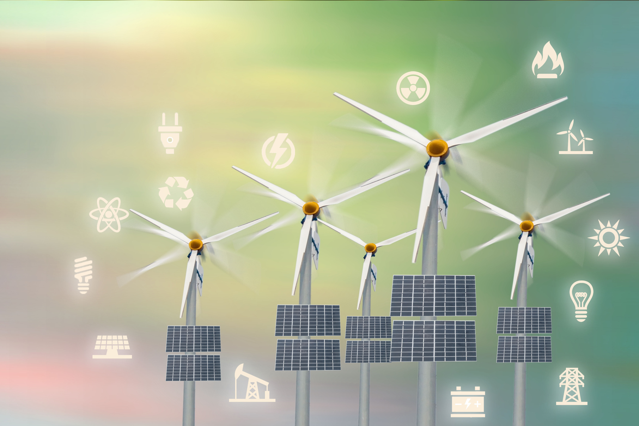 Utility companies concept&nbsp;&ndash;&nbsp;wind and sloar power