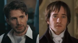 From left to right: Chris Evans in Matieralists and Matthew Macfadyen in Pride and Prejudice.