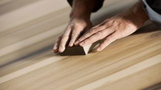 sanding a wood floor
