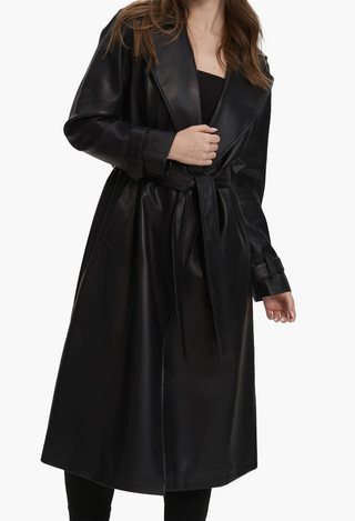 Noize Alizeh Faux Leather Trench Coat