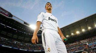 Cristiano Ronaldo at his Real Madrid presentation in July 2009.