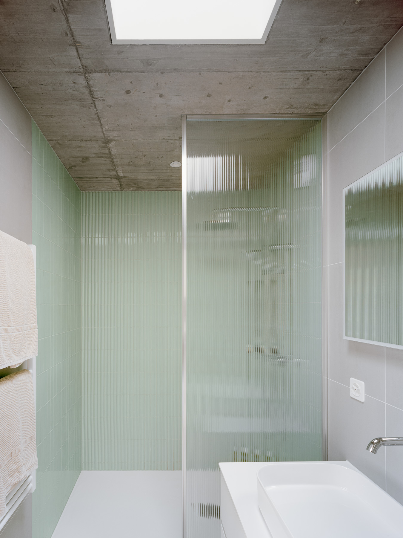 The upstairs bathrooms are top-lit