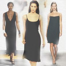 Chanel and Calvin Klein '90s black slip dress.