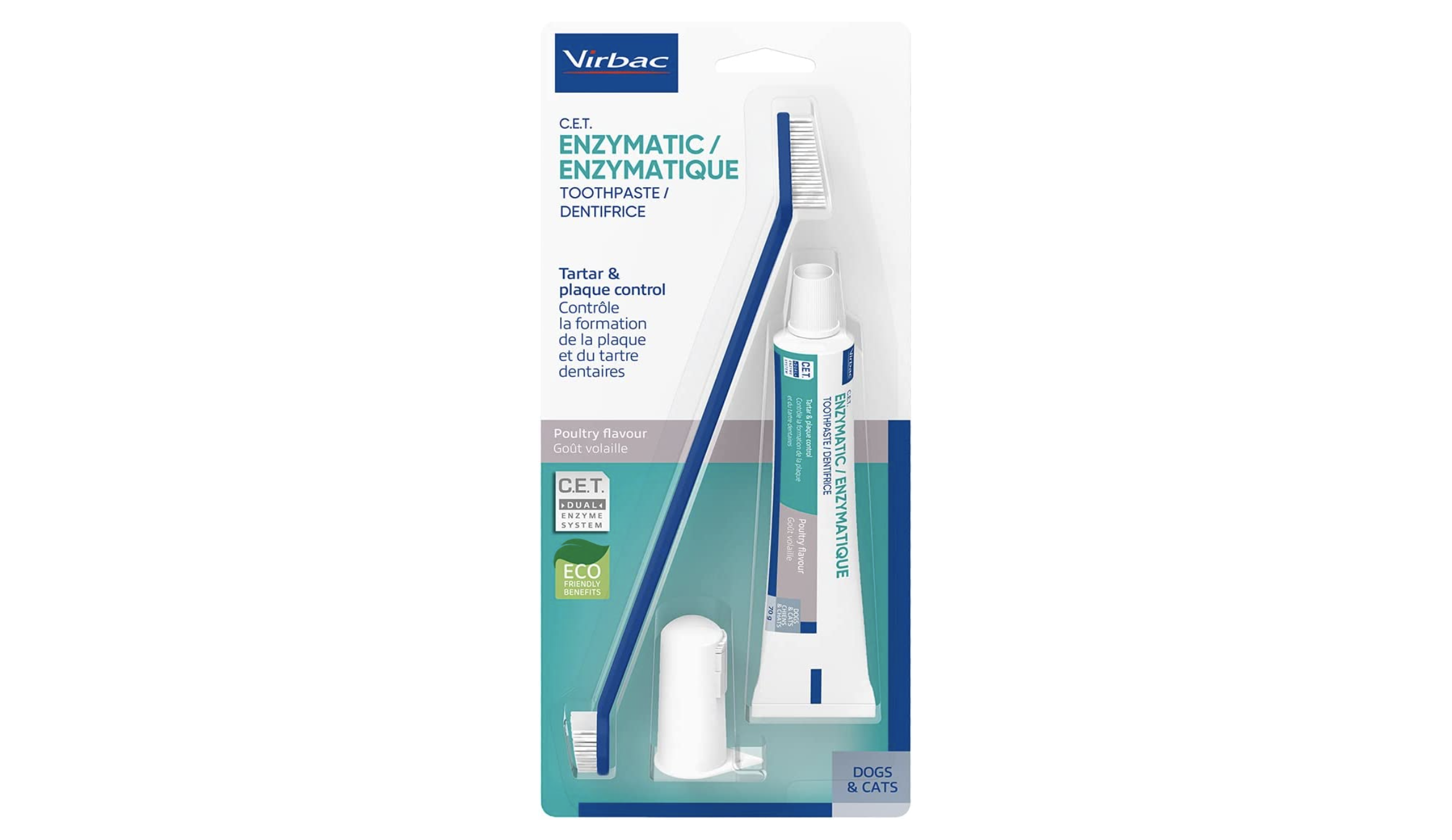 Virbac toothbrush and toothpaste kit for pets