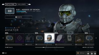 Halo Infinite season 1 heroes of reach battle pass level 30 reward aviator helmet